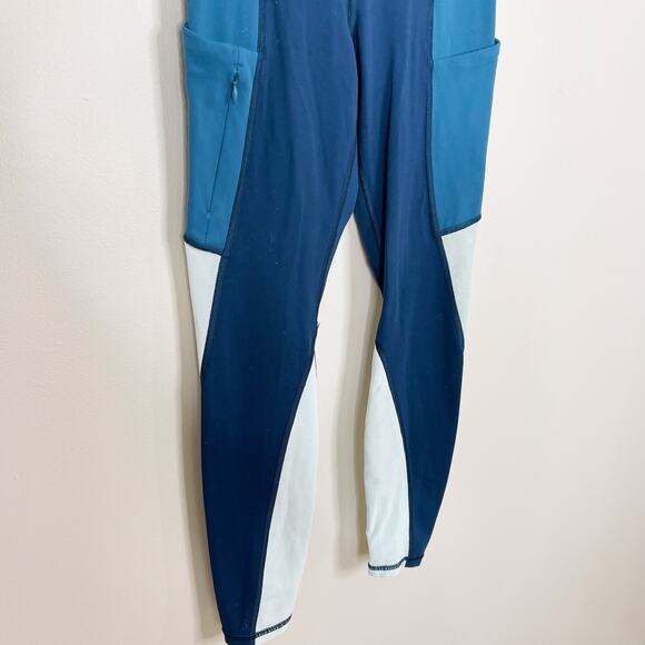 Athleta Up For Anything 7/8 Colorblock Leggings Blue Teal Mint XSmall XS Active - Picture 5 of 11